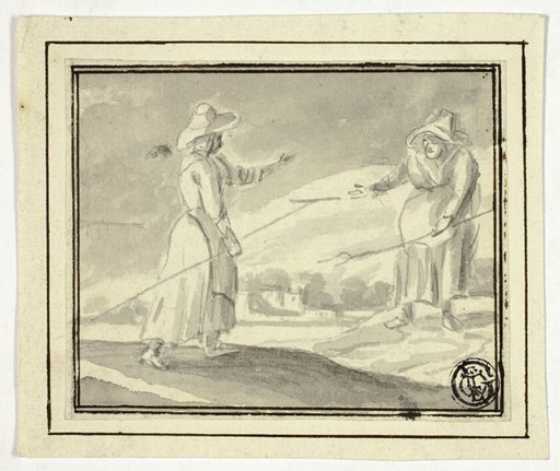 Two Peasant Women Greeting Each Other in a Field