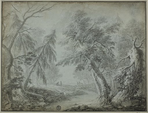 Forest with Stream and Figures