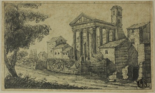 River Landscape with Roman Temple