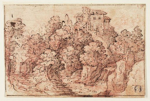 Landscape:  House on Wooded Hill
