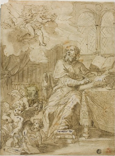 Father of the Chruch Writing in His Study