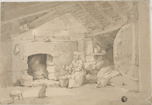 Woman in a Rustic Interior