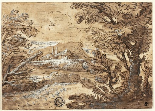Landscape with House in Distance