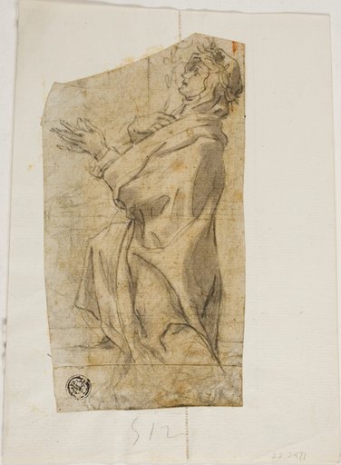 Kneeling Female Saint in Profile