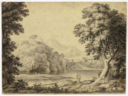Italianate Landscape with Lake and Castle on Cliffs