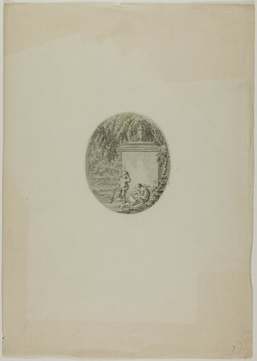 Two Putti by Funerary Monument