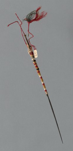 Wooden Spindle with Needlework Decoration