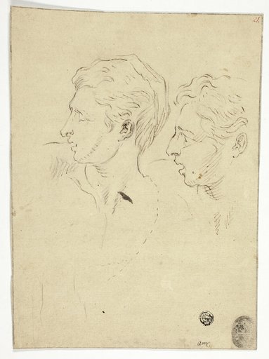 Sketch of Two Men Turning Left