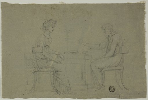 Man and Woman Seated at Table