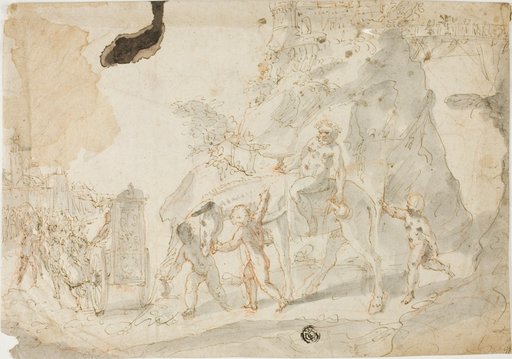 Triumph of Bacchus with Drunken Silenus on Donkey