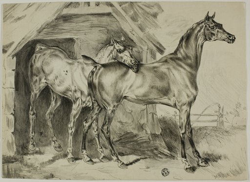 Standing Mare and Colt