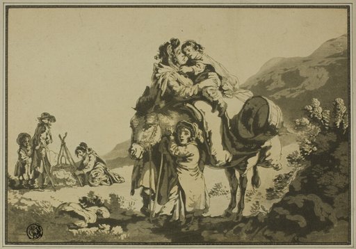 Family of Travelers Resting