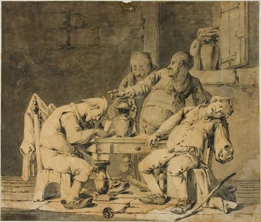 Four Drunken Peasants at Table