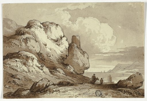 View of Lake with Cliffs in Foreground