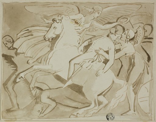 Angel Placing Wreath on Head of Dying Soldier