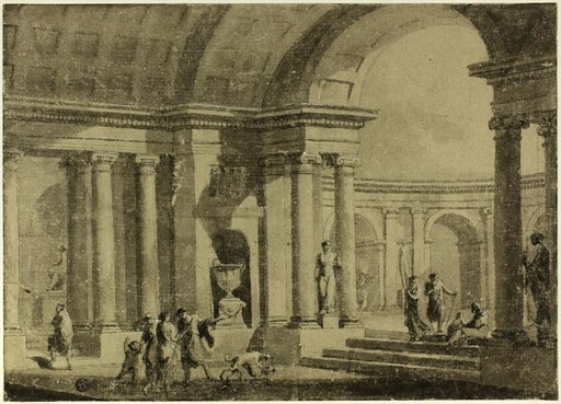 Classical Portico with Figures in Ancient Dress