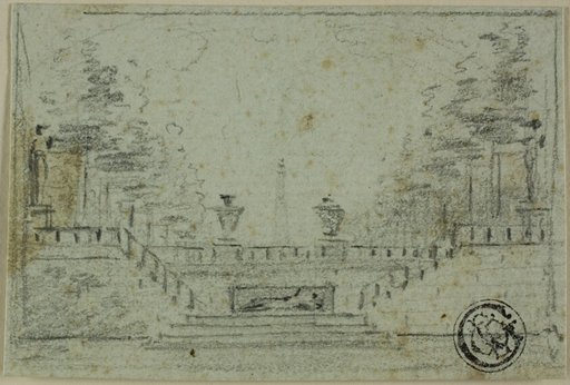 Staircase and Terrace in Formal Garden