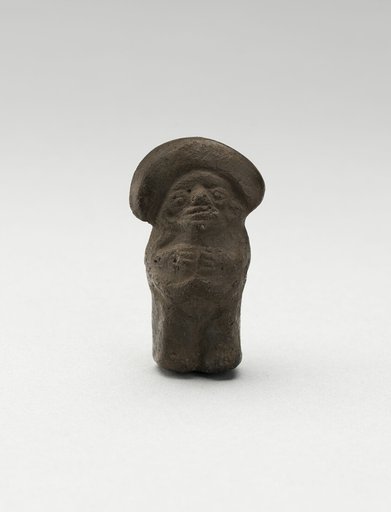 Mold-Made Blackware Pendant with Rounded Headdress