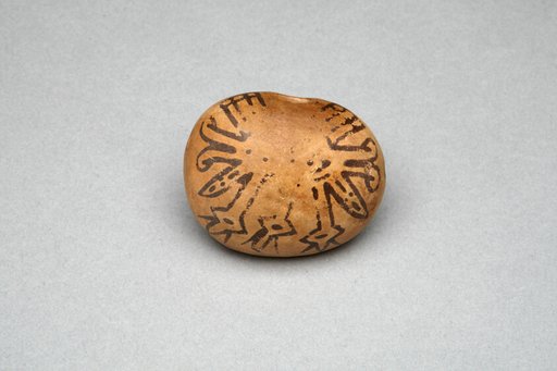 Flute or Small Container with Painted Abstract Motif
