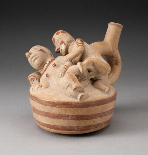Handle Spout Vessel Depicting Anal Sex