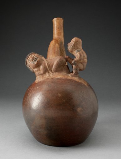 Handle Spout Vessel Depicting an Erotic Scene
