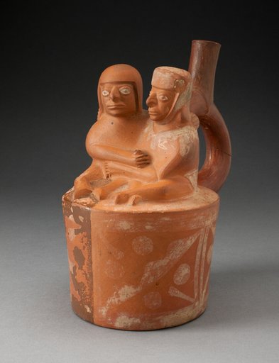 Handle Spout Vessel Depicting a Couple in an Erotic Embrace
