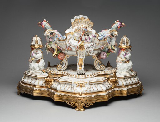 Centerpiece and Stand with Pair of Sugar Casters