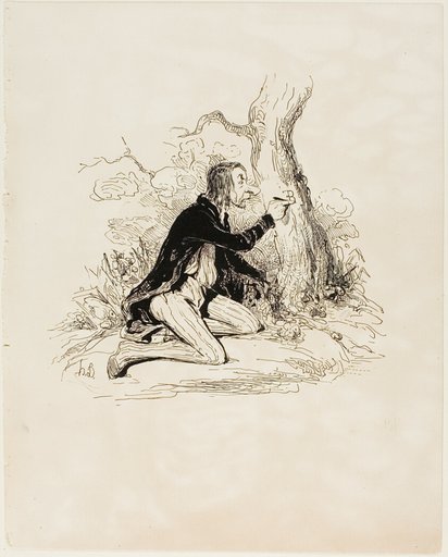 Poor young man! Just one more letter and his moral situation would become perfectly clear, plate 1 from Sentimens Et Passionsa