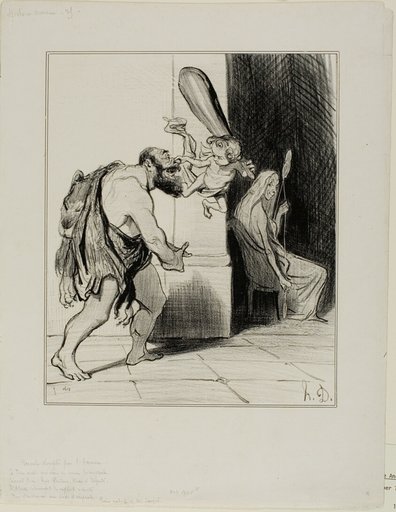 Hercules Tamed By Love. This mischievous God in his triumphant ways subjects all, kings, shepherds, heroes and gays, Alcide interrupts his dreaded exploits and binds him while Omphale overjoys. (Gallant poetry by Monsieur Sauzet), plate 25 from Histoire Ancienne
