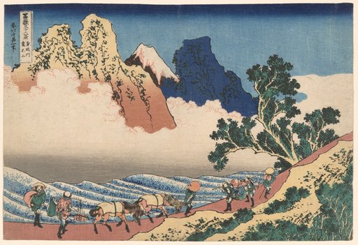 The Back of Mount Fuji Seen from Minobu River (Minobugawa Urafuji), from the series Thirty-Six Views of Mount Fuji (Fugaku sanjūrokkei)