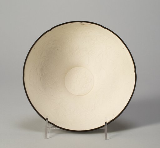Six-Lobed Bowl with Bamboo, Morning Glories, and Spray of Cherry Blossoms