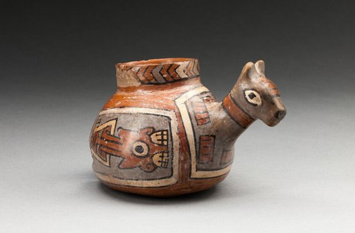 Bowl in the Form of a Llama with Geometric Motifs