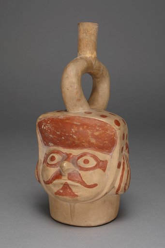 Vessel in Form of a Masked Head with a Mustache