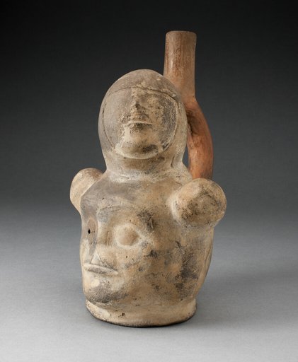 Handle Spout Vessel in the Form of Composite Human Heads with Physical Deformaties