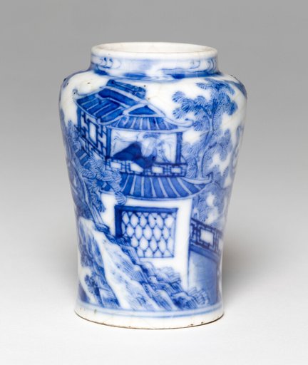 Miniature Vase with Scholar in Garden