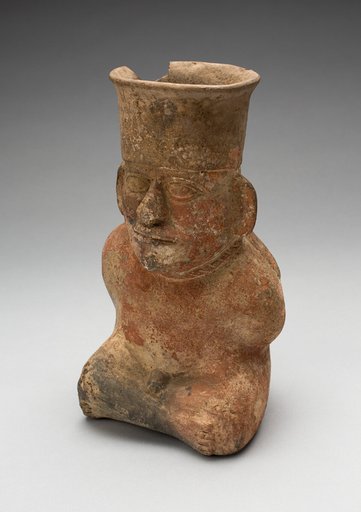 Jar in the Form of a Captive with Modeled Head, Rope Encircling Neck, and Tied Hands