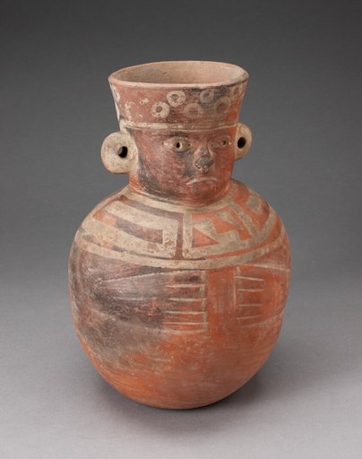 Jar in the Form of a Figure with Modeled Head, Wide Collar, and Incised Hands