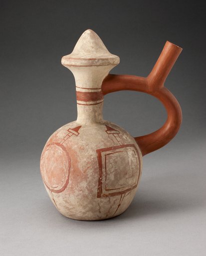 Handle Spout Vessel in the Form of a Mace with Fineline Mace and Shield Motifs