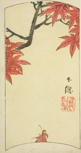 Maple Leaves in Shimosa Province (Shimosa, momiji), section of sheet no. 7 from the series "Cutout Pictures of the Provinces (Kunizukushi harimaze zue)"