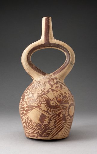 Stirrup Spout Vessel Depicting Mythic Battle