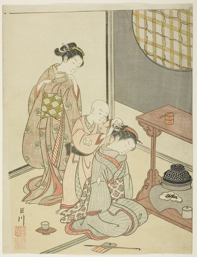 Night Rain of the Tea Stand (Daisu no yau), from the series "Eight Views of the Parlor (Zashiki hakkei)"