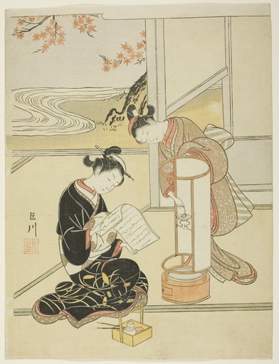 The Evening Glow of a Lamp (Andon no sekisho), from the series "Eight Views of the Parlor (Zashiki hakkei)"