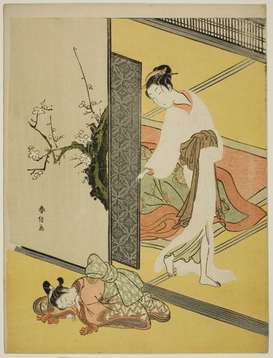 A Courtesan Catching Her Attendant Sleeping