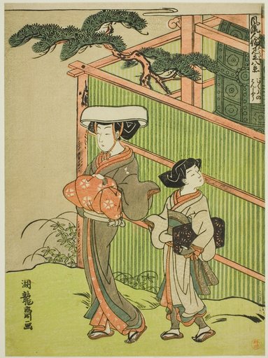 The Evening Bell of the Nun (Bikuni no bansho), from the series "Eight Views of Fashionable Human Relations (Furyu jinrin mitate hakkei)"
