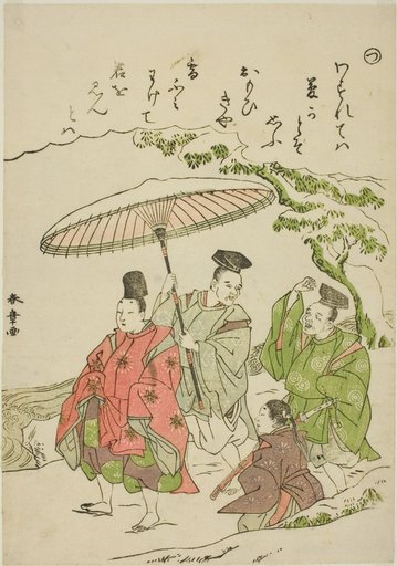 "Tsu": Narihira in the Snow at Ono, from the series "Tales of Ise in Fashionable Brocade Pictures (Furyu nishiki-e Ise monogatari)"