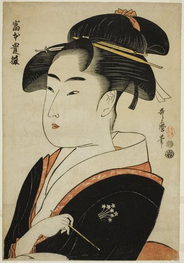 Tomimoto Toyohina, from the series "Famous Beauties of Edo (Edo komei bijin)"