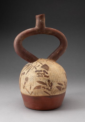 Stirrup Vessel Depicting Supernatural Being within a Shell