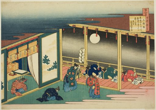 Poem by Sanjo-in, from the series "One Hundred Poems Explained by the Nurse (Hyakunin isshu uba ga etoki)"