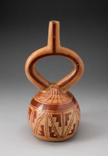 Stirrup Spout Vessel with Geometric Designs