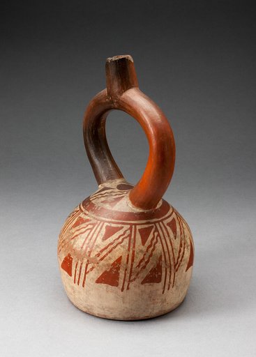 Stirrup Spout Vessel with Geometric Designs